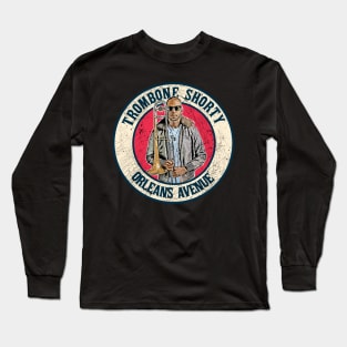 Retro Style Fan Art Design Trombone Shorty // Vintage Orlens Avenue Long Sleeve T-Shirt